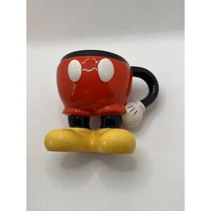 Disney Mickey Mouse Coffee Mug Cup - Bottom Half Pants - Red collectible coffee